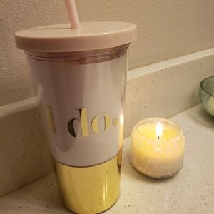 kate spade Gold and White Tumbler